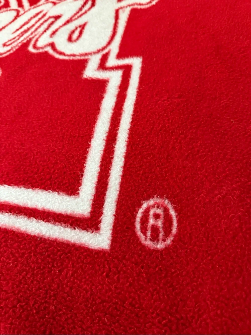 Nebraksa Huskers VTG Biederlack Red & White 51” X 56” Throw Blanket
